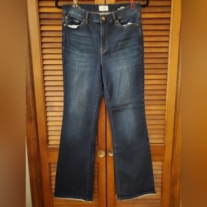Insanely stretchy and super high ride bootcut jeans